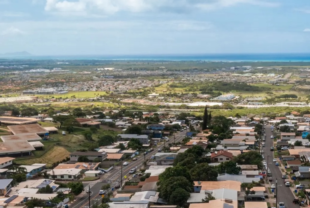 aerial view of homes on oahu hawaii