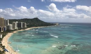 downtown view of waikiki and luxury condos